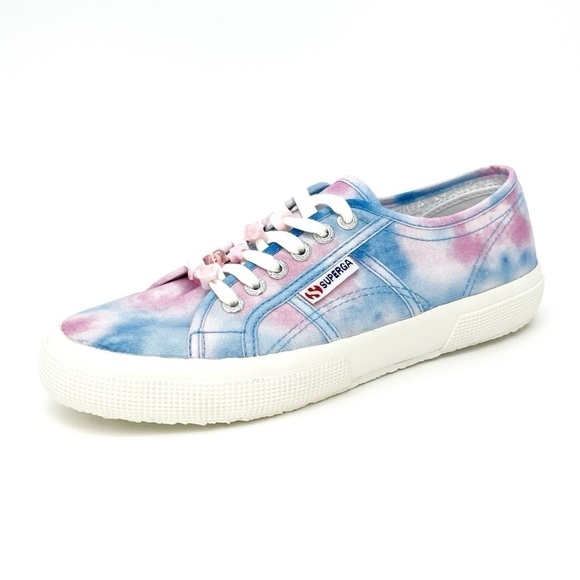 Superga Sneakers Canvas Blue Pink Tie Dye Beads Womens Size 8.5 Fantasia New NWT - Picture 1 of 12